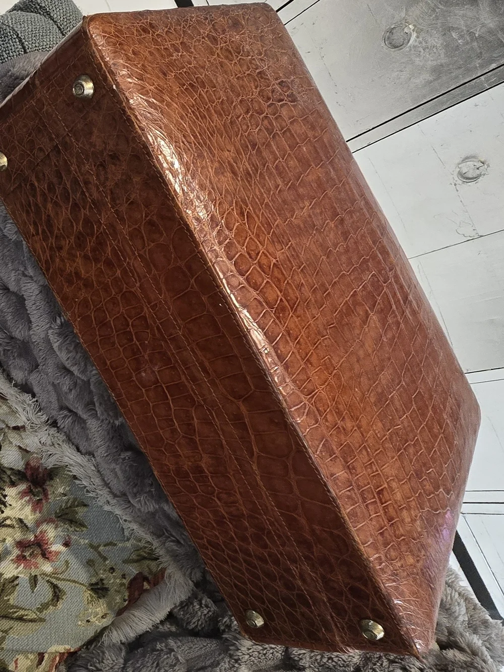 Vintage Custom-Made Genuine Crocodile Attache Case – Handmade Luxury Briefcase